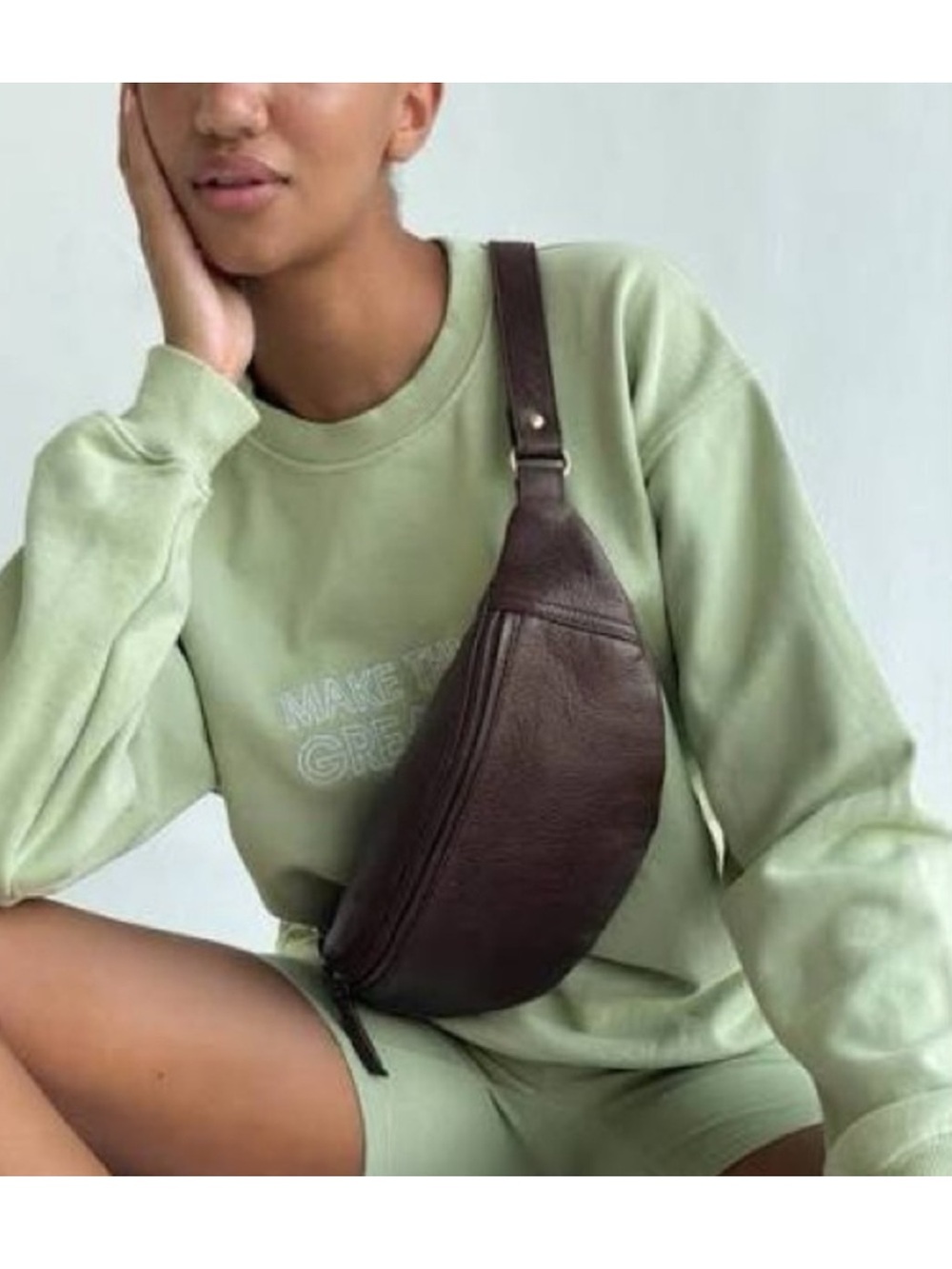 Mandrn Espresso Leather bumbag/sling bag NO longer made